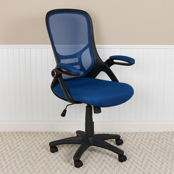 Flash Furniture Blue Mesh Office Chair, Model# HL-0016-1-BK-BL-GG 2
