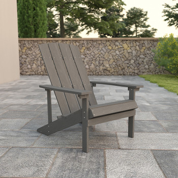 Flash Furniture Charlestown Gray Wood Adirondack Chair, Model# JJ-C14501-LTG-GG 2