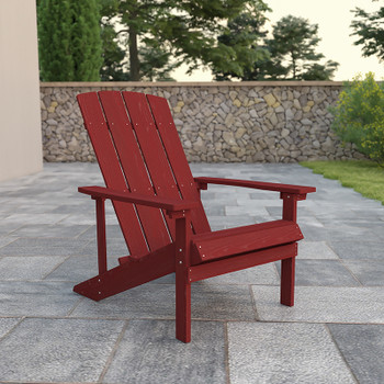 Flash Furniture Charlestown Red Wood Adirondack Chair, Model# JJ-C14501-RED-GG 2