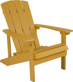 Flash Furniture Charlestown Yellow Wood Adirondack Chair, Model# JJ-C14501-YLW-GG
