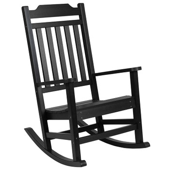 Flash Furniture Winston Black Wood Rocking Chair, Model# JJ-C14703-BK-GG