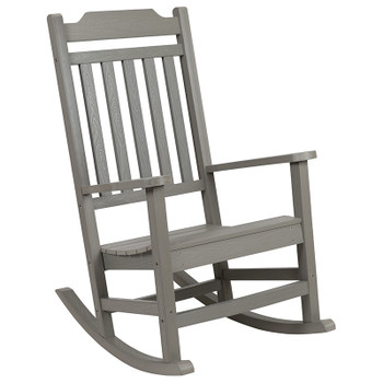 Flash Furniture Winston Gray Wood Rocking Chair, Model# JJ-C14703-GY-GG