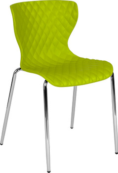 Flash Furniture Lowell Green Plastic Stack Chair, Model# LF-7-07C-CGRN-GG