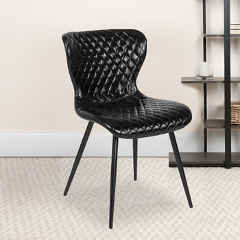 Flash Furniture Bristol Black Vinyl Accent Chair, Model# LF-9-07A-BLK-GG 2