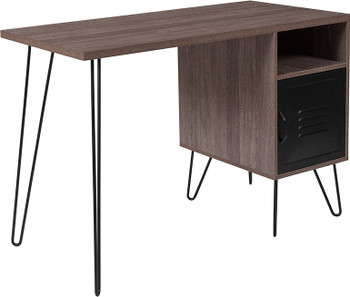 Flash Furniture Woodridge Collection Rustic Desk with Cabinet Door, Model# NAN-JN-21735T-GG