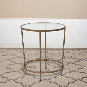 Flash Furniture Astoria Collection Glass End Table-Gold Frame, Model# NAN-JN-21750ET-GG 2