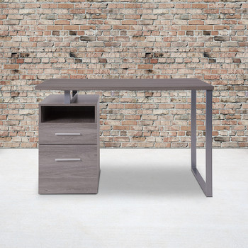 Flash Furniture Harwood Light Ash 2 Drawer Desk, Model# NAN-JN-2634-GG 2