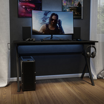 Flash Furniture 55" Black Computer Gaming Desk, Model# NAN-TG-D1904L-GG 2