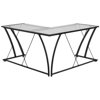 Flash Furniture Glass L-Shape Corner Desk, Model# NAN-WK-096-GG 2