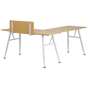 Flash Furniture Beech L-Shape Corner Desk, Model# NAN-WK-110-GG 2
