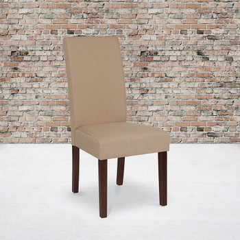 Flash Furniture Greenwich Series Beige Fabric Parsons Chair, Model# QY-A37-9061-BGE-GG 2