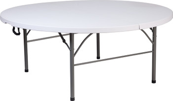 Flash Furniture 71RD White Plastic Fold Table, Model# RB-183RFH-GG