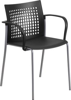 Flash Furniture HERCULES Series Black Plastic Stack Chair, Model# RUT-1-BK-GG
