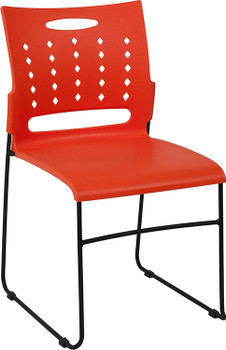 Flash Furniture HERCULES Series Orange Plastic Stack Chair, Model# RUT-2-OR-GG