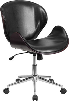 Flash Furniture Black/Mahogany Mid-Back Chair, Model# SD-SDM-2240-5-MAH-BK-GG