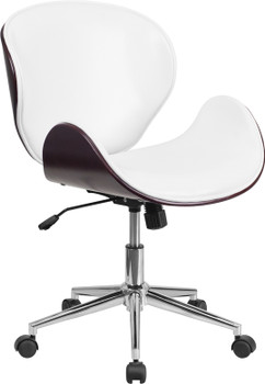 Flash Furniture White/Mahogany Mid-Back Chair, Model# SD-SDM-2240-5-MAH-WH-GG