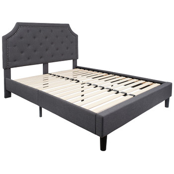 Flash Furniture Brighton Queen Platform Bed-Dark Gray, Model# SL-BK4-Q-DG-GG