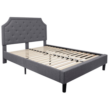 Flash Furniture Brighton Queen Platform Bed-Light Gray, Model# SL-BK4-Q-LG-GG