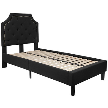 Flash Furniture Brighton Twin Platform Bed-Black, Model# SL-BK4-T-BK-GG