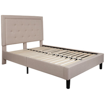 Flash Furniture Roxbury Full Platform Bed-Beige, Model# SL-BK5-F-B-GG