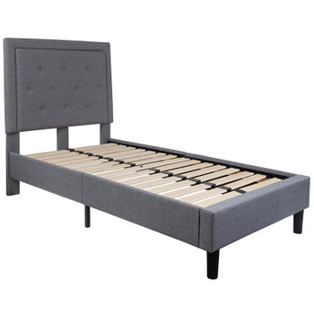 Flash Furniture Roxbury Twin Platform Bed-Light Gray, Model# SL-BK5-T-LG-GG