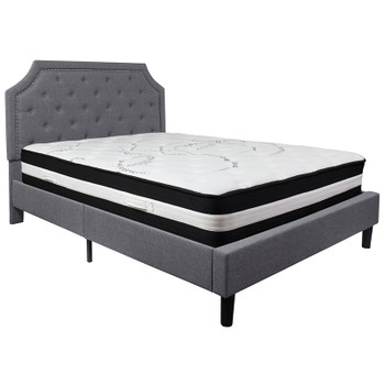 Flash Furniture Brighton Queen Platform Bed Set-Gray, Model# SL-BM-11-GG