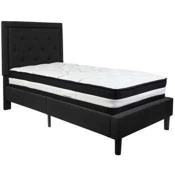 Flash Furniture Roxbury Twin Platform Bed Set-Black, Model# SL-BM-21-GG