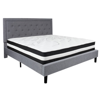 Flash Furniture Roxbury King Platform Bed Set-Gray, Model# SL-BM-28-GG