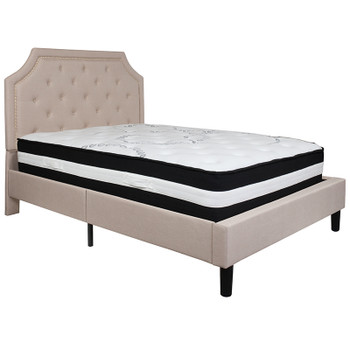 Flash Furniture Brighton Full Platform Bed Set-Beige, Model# SL-BM-2-GG
