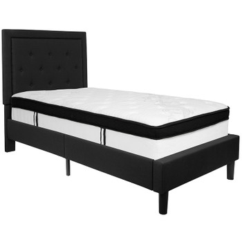 Flash Furniture Roxbury Twin Platform Bed Set-Black, Model# SL-BMF-21-GG