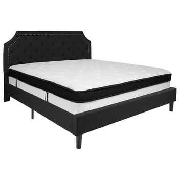 Flash Furniture Brighton King Platform Bed Set-Black, Model# SL-BMF-8-GG