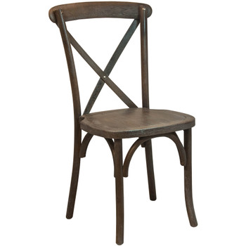 Flash Furniture Dark Driftwood X-Back Chair, Model# X-BACK-BURDRIFT