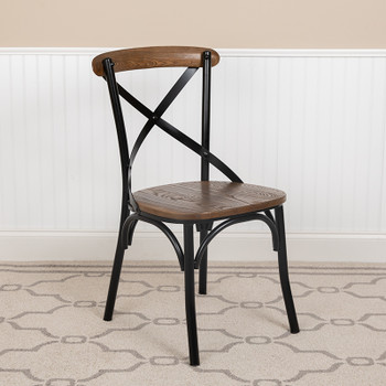 Flash Furniture Black X-Back Dining Chair, Model# X-BACK-METAL-FW 2