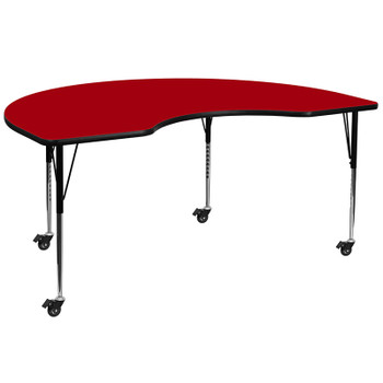 Flash Furniture 48x72 KDNY Red Activity Table, Model# XU-A4872-KIDNY-RED-T-A-CAS-GG