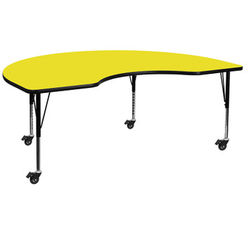 Flash Furniture 48x72 KDNY Yell Activity Table, Model# XU-A4872-KIDNY-YEL-H-P-CAS-GG