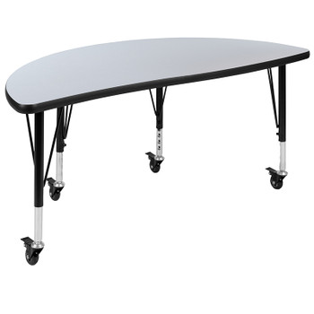 Flash Furniture 48" Circle Grey Activity Table, Model# XU-A48-HCIRC-GY-T-P-CAS-GG