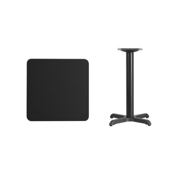 Flash Furniture 24SQ Black Table-22x22 X-Base, Model# XU-BLKTB-2424-T2222-GG 2