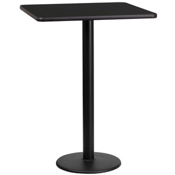 Flash Furniture 24SQ Black Table-18RD Base, Model# XU-BLKTB-2424-TR18B-GG