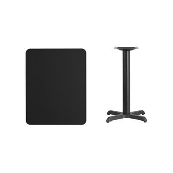 Flash Furniture 24x30 Black Table-22x22 X-Base, Model# XU-BLKTB-2430-T2222-GG