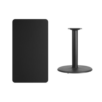 Flash Furniture 24x42 Black Table-24RD Base, Model# XU-BLKTB-2442-TR24-GG 2
