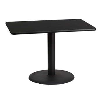 Flash Furniture 30x42 Black Table-24RD Base, Model# XU-BLKTB-3042-TR24-GG