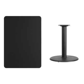 Flash Furniture 30x42 Black Table-24RD Base, Model# XU-BLKTB-3042-TR24-GG 2