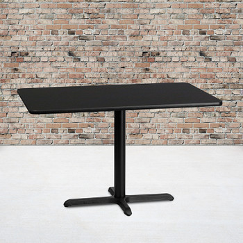 Flash Furniture 30x48 Black Table-5x22 T-Base, Model# XU-BLKTB-3048-T0522B-GG 2