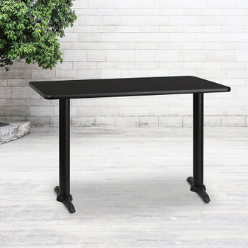 Flash Furniture 30x48 Black Table-5x22 T-Base, Model# XU-BLKTB-3048-T0522-GG 2