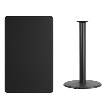 Flash Furniture 30x48 Black Table-24RD Base, Model# XU-BLKTB-3048-TR24B-GG 2