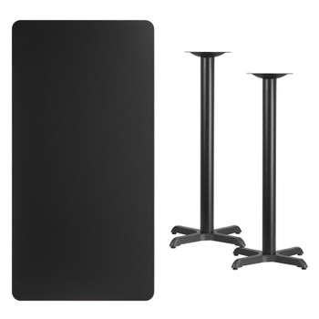 Flash Furniture 30x60 Black Table-22x22 X-Base, Model# XU-BLKTB-3060-T2222B-GG 2