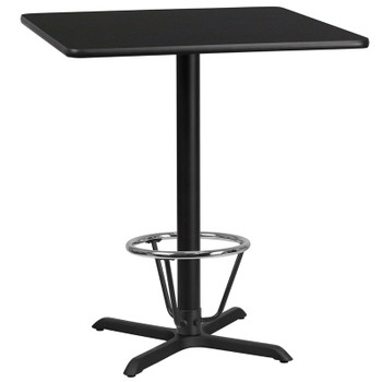 Flash Furniture 36SQ Black Table-30x30 X-Base, Model# XU-BLKTB-3636-T3030B-3CFR-GG