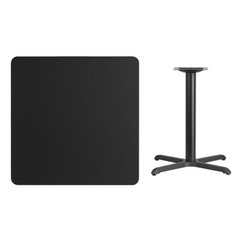 Flash Furniture 36SQ Black Table-30x30 X-Base, Model# XU-BLKTB-3636-T3030-GG 2