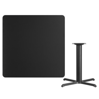 Flash Furniture 42SQ Black Table-33x33 X-Base, Model# XU-BLKTB-4242-T3333-GG 2