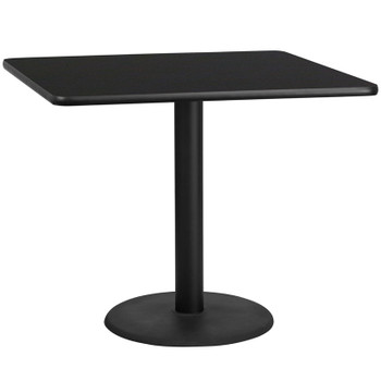 Flash Furniture 42SQ Black Table-24RD Base, Model# XU-BLKTB-4242-TR24-GG